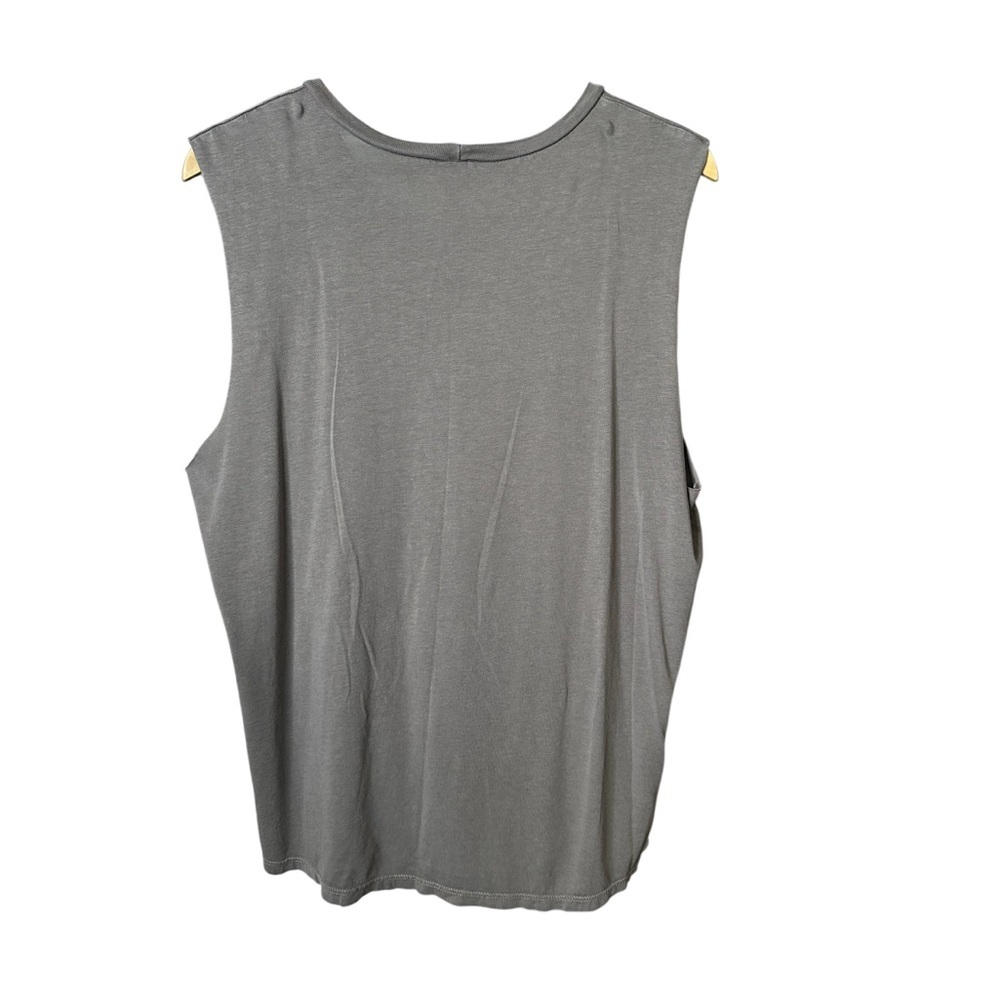Lauren Moshi | Gray Barbell Happy Face Graphic Muscle Tank | XL - Picture 5 of 6